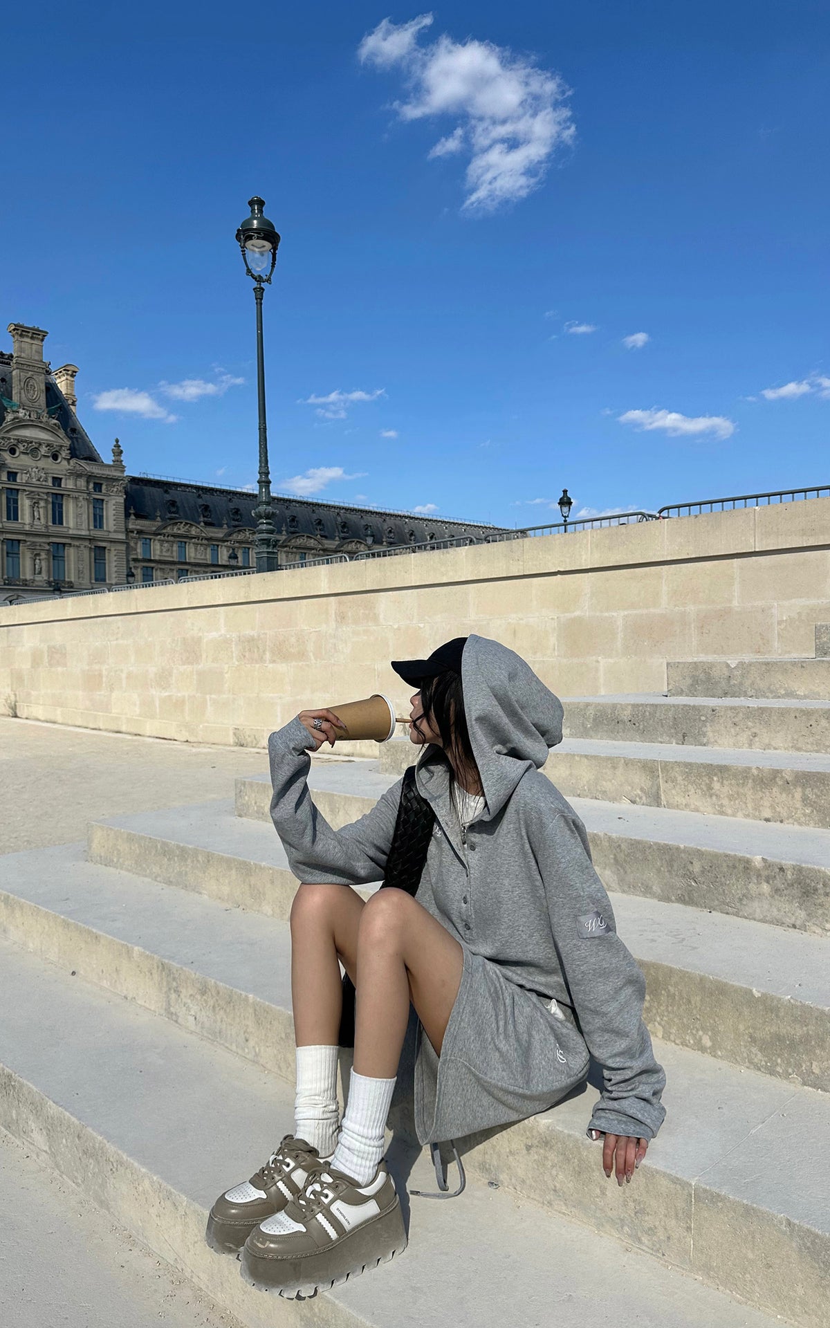 WARDEN EDGE Off-Duty Waffle Hoodie &amp; Shorts Set