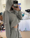 WARDEN EDGE Off-Duty Waffle Hoodie & Shorts Set