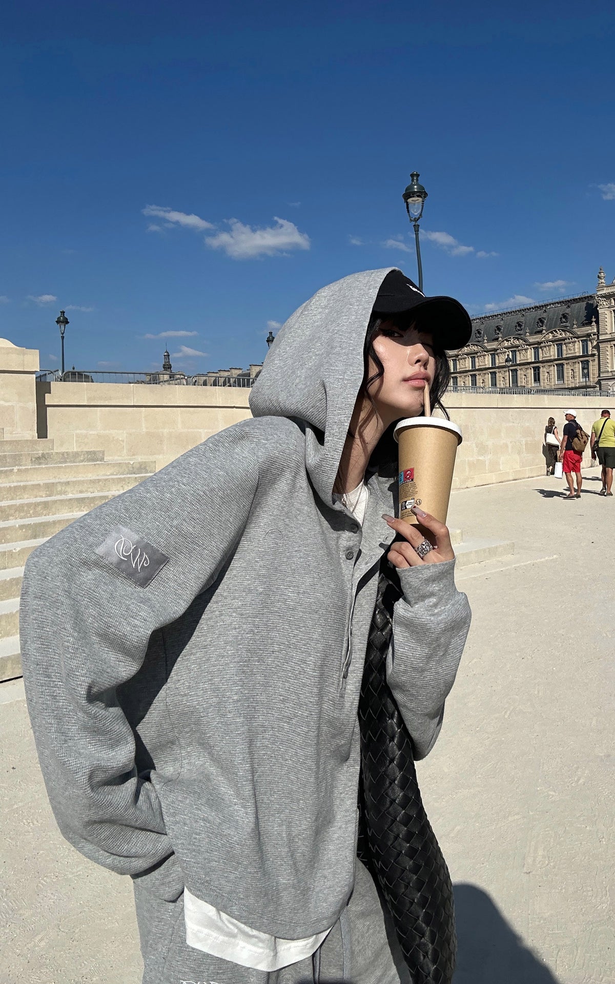 WARDEN EDGE Off-Duty Waffle Hoodie &amp; Shorts Set