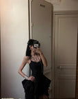 WARDEN EDGE Robe à volants asymétrique avec dentelle