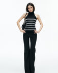 IAMXIAA Low-Rise Button Detail Flared Pants