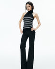 IAMXIAA Striped High-Neck Knit Top