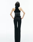 IAMXIAA Low-Rise Button Detail Flared Pants