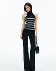 IAMXIAA Striped High-Neck Knit Top