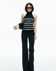 IAMXIAA Low-Rise Button Detail Flared Pants