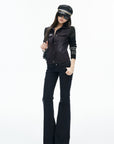 IAMXIAA Low-Rise Studded Flared Pants