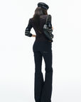 IAMXIAA Low-Rise Studded Flared Pants