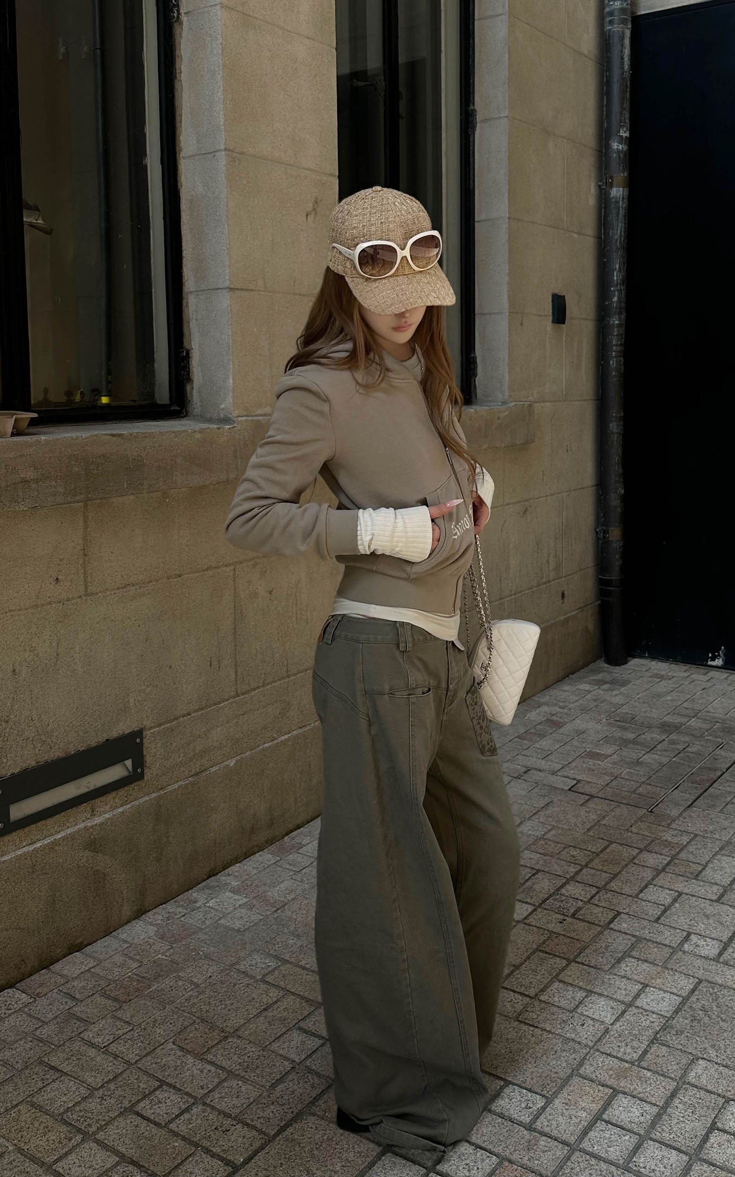 Rase le sol Pantalon large à motif léopard