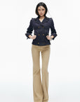 IAMXIAA Low-Rise Button Detail Flared Pants