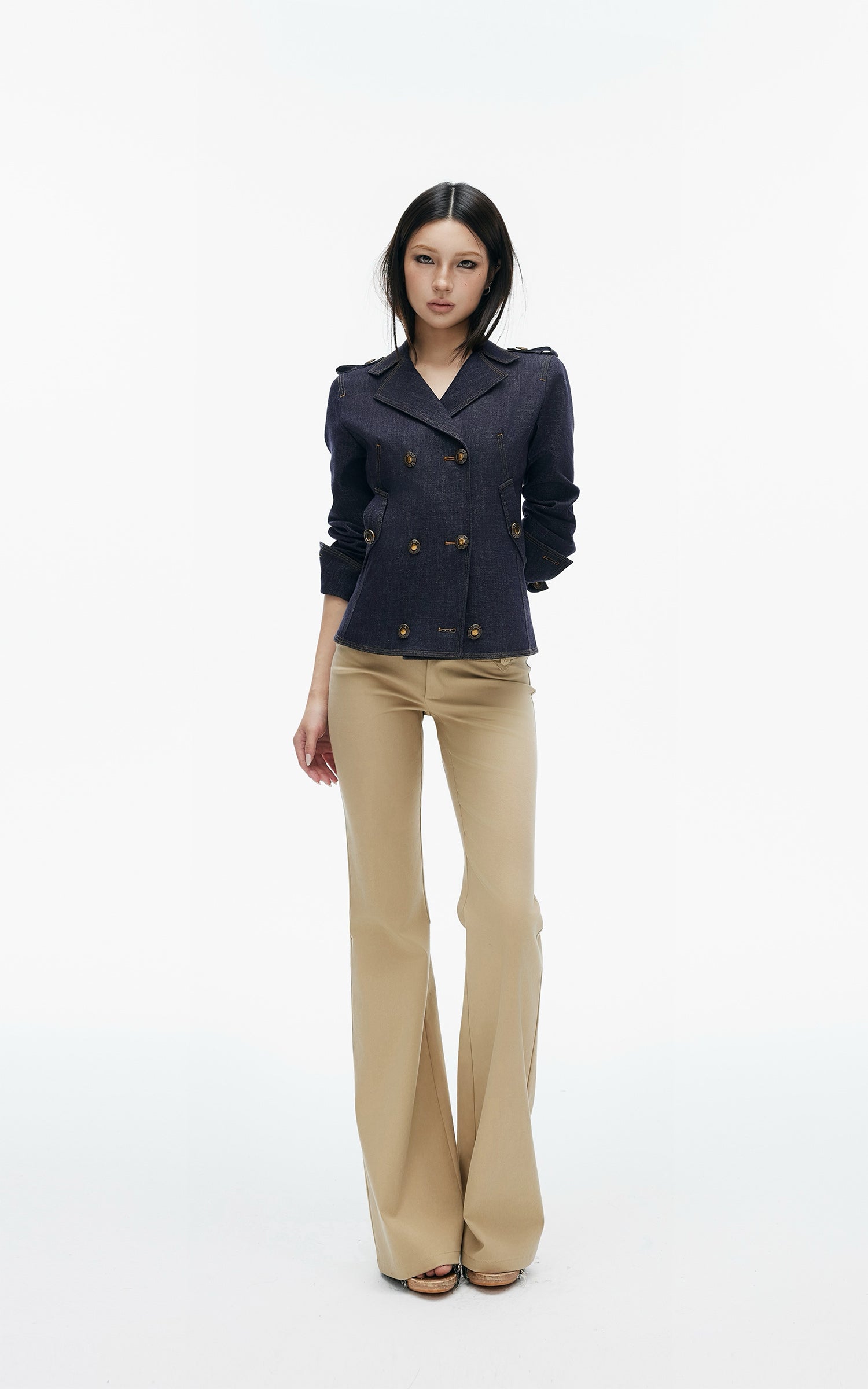 IAMXIAA Double-Breasted Denim Tailored Jacket