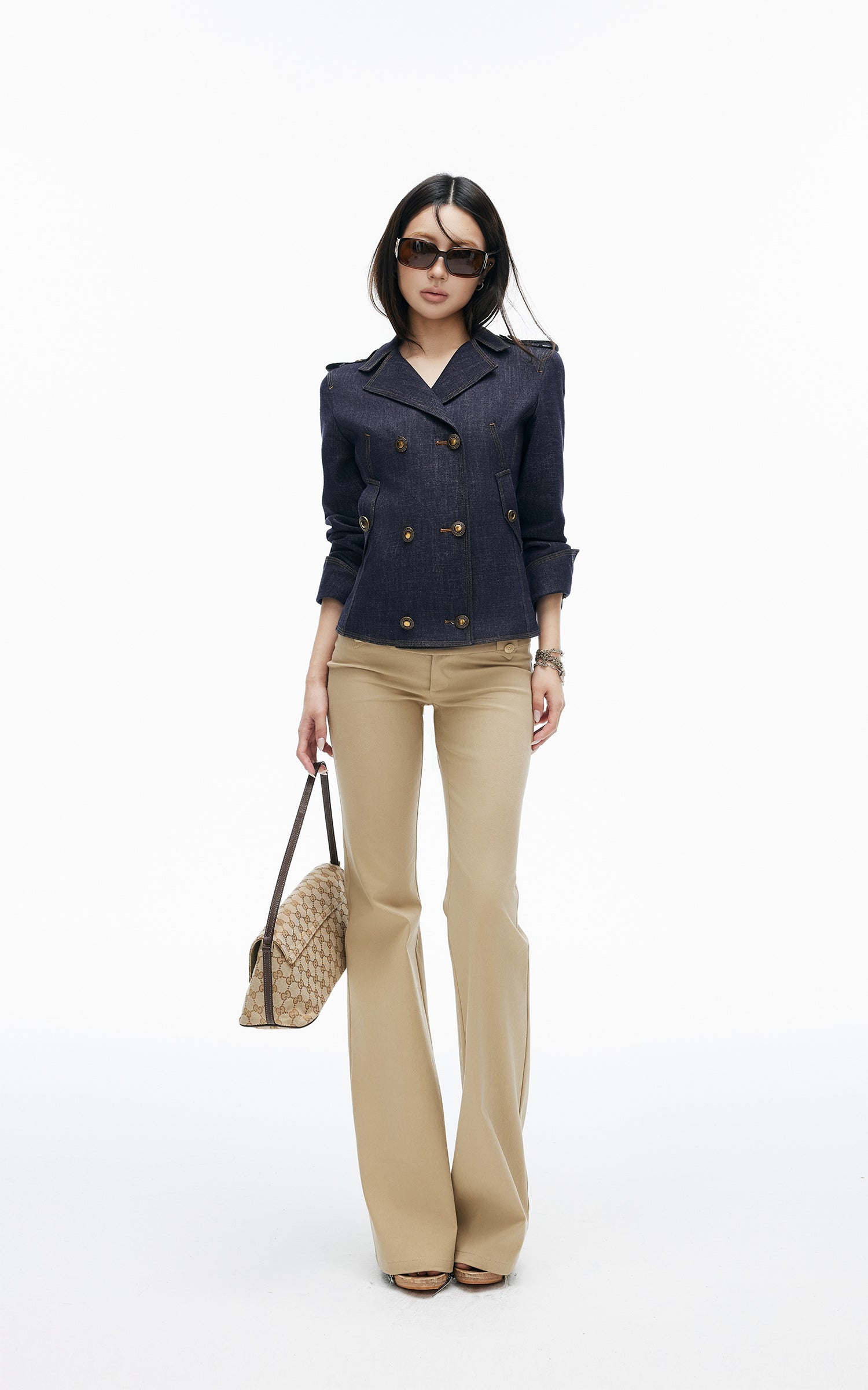 IAMXIAA Double-Breasted Denim Tailored Jacket