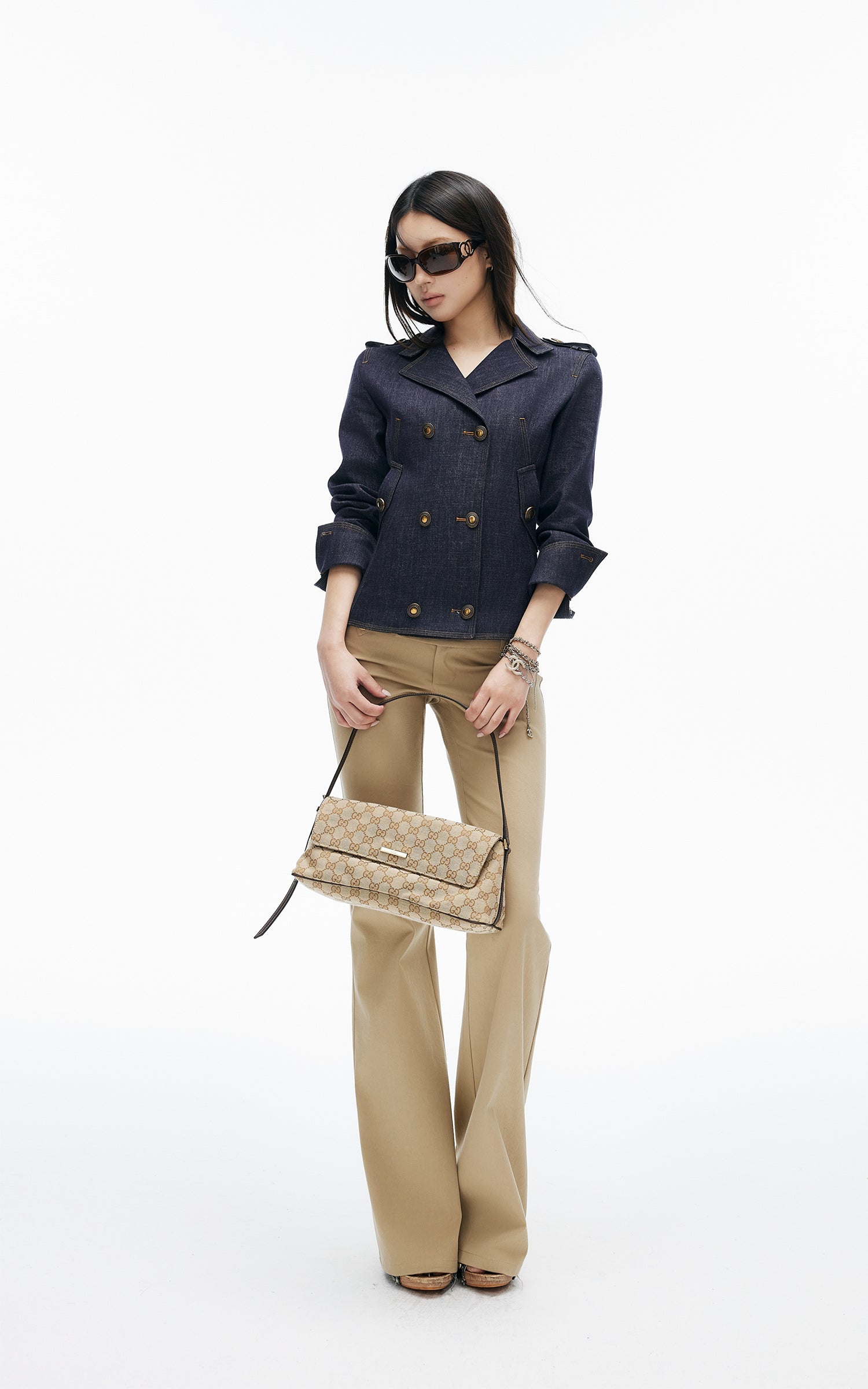 IAMXIAA Double-Breasted Denim Tailored Jacket