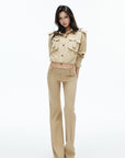 IAMXIAA Low-Rise Button Detail Flared Pants