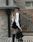 Rase le sol Ruched Ruffle Bubble Mini Skirt
