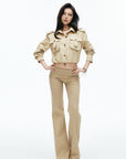IAMXIAA Utility Pocket Cropped Shirt Jacket