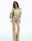 IAMXIAA Low-Rise Button Detail Flared Pants