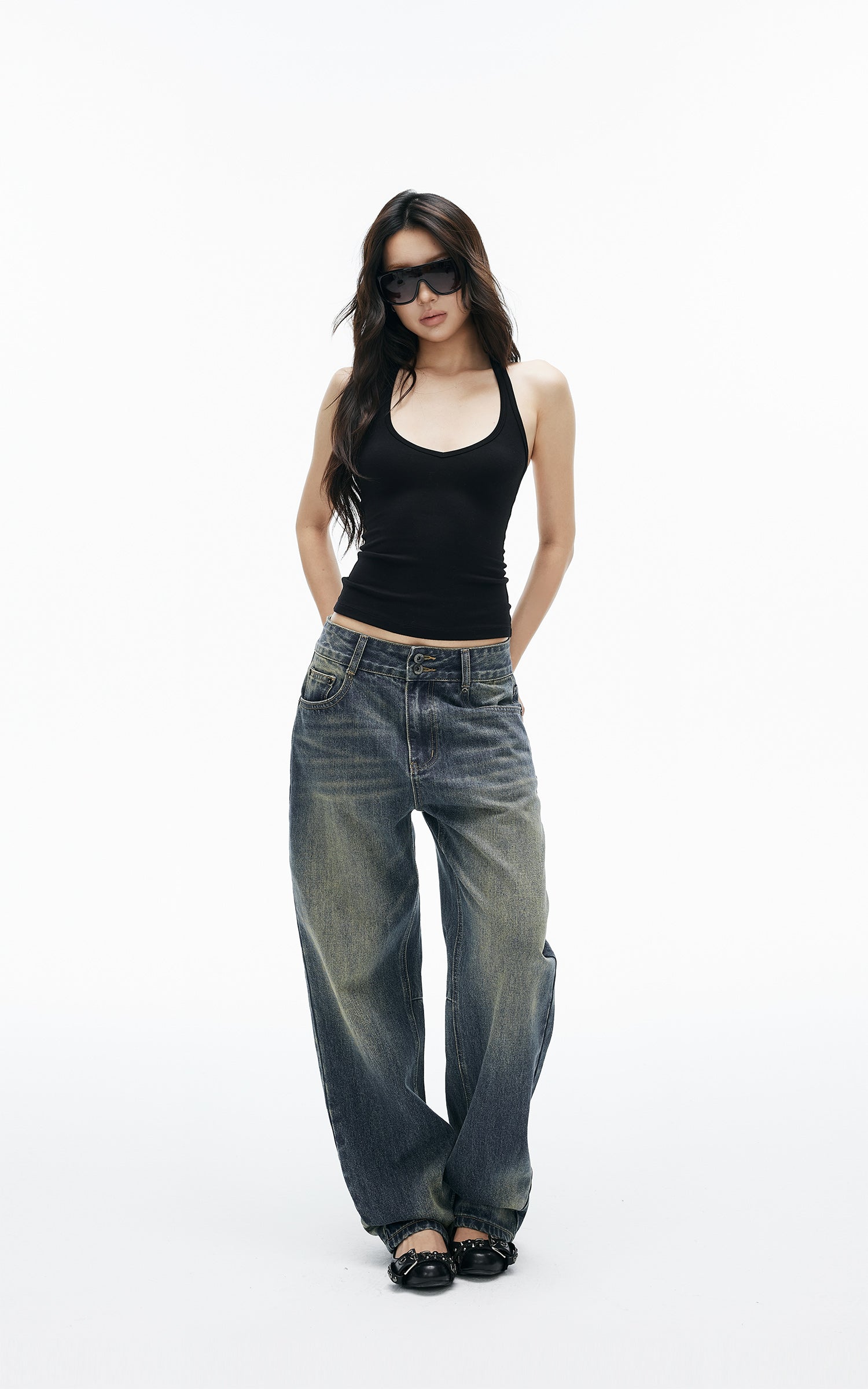 IAMXIAA Scoop Neck Racerback Fitted Tank Top