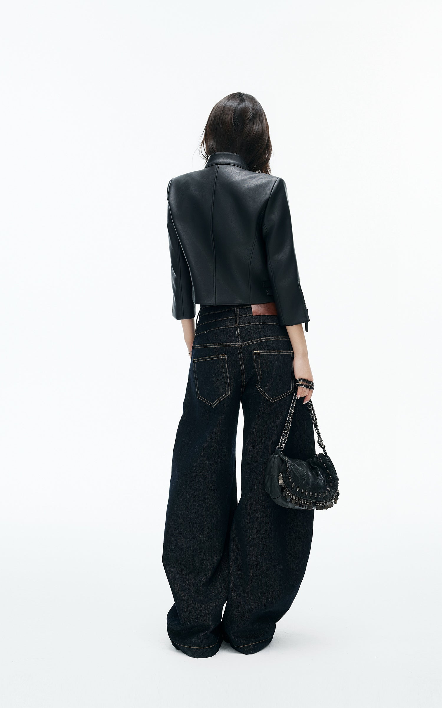 IAMXIAA Triple-Waist Wide-Leg Denim Jeans