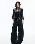 IAMXIAA Triple-Waist Wide-Leg Denim Jeans