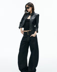 IAMXIAA Triple-Waist Wide-Leg Denim Jeans