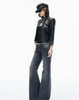 IAMXIAA Vintage Wash Low-Rise Flared Jeans