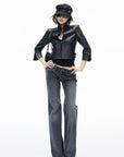 IAMXIAA Vintage Wash Low-Rise Flared Jeans