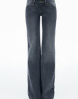 IAMXIAA Vintage Wash Low-Rise Flared Jeans