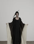 DOINDULGE Pleated Hooded Sheer Layered Outerwear