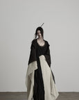 DOINDULGE Pleated Hooded Sheer Layered Outerwear