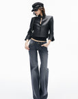 IAMXIAA Vintage Wash Low-Rise Flared Jeans
