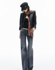 IAMXIAA Buckle-Neck Cropped Faux Leather Jacket