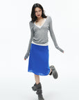 IAMXIAA Cobalt Blue Low-Rise Midi Skirt