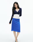IAMXIAA Cobalt Blue Low-Rise Midi Skirt