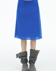 IAMXIAA Cobalt Blue Low-Rise Midi Skirt