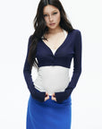 IAMXIAA Sheer V-Neck Cropped Knit Cardigan