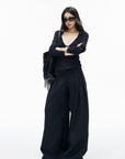 IAMXIAA Deep V-Neck Sheer Knit Sweater