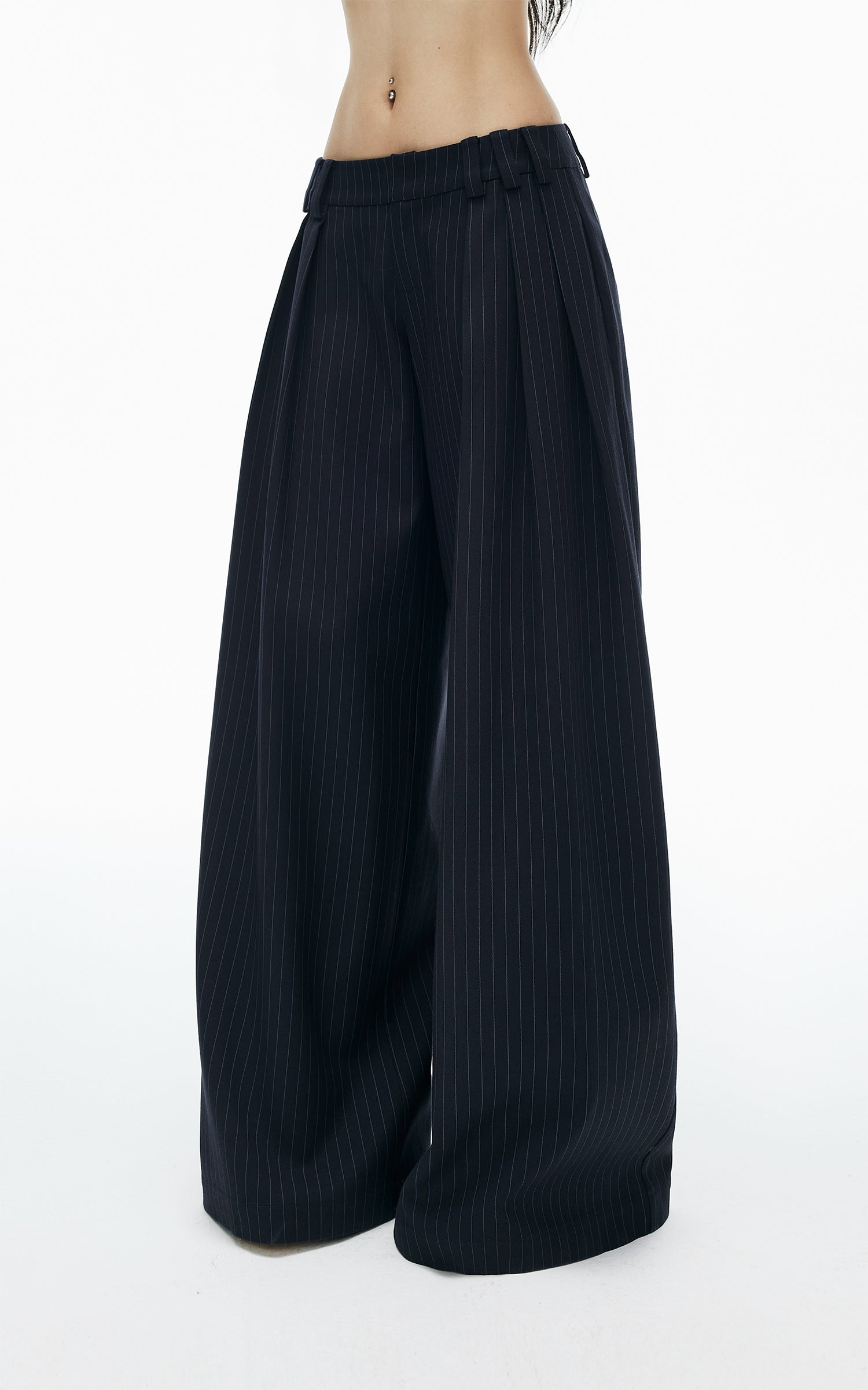 IAMXIAA Pinstripe Oversized Wide-Leg Trousers