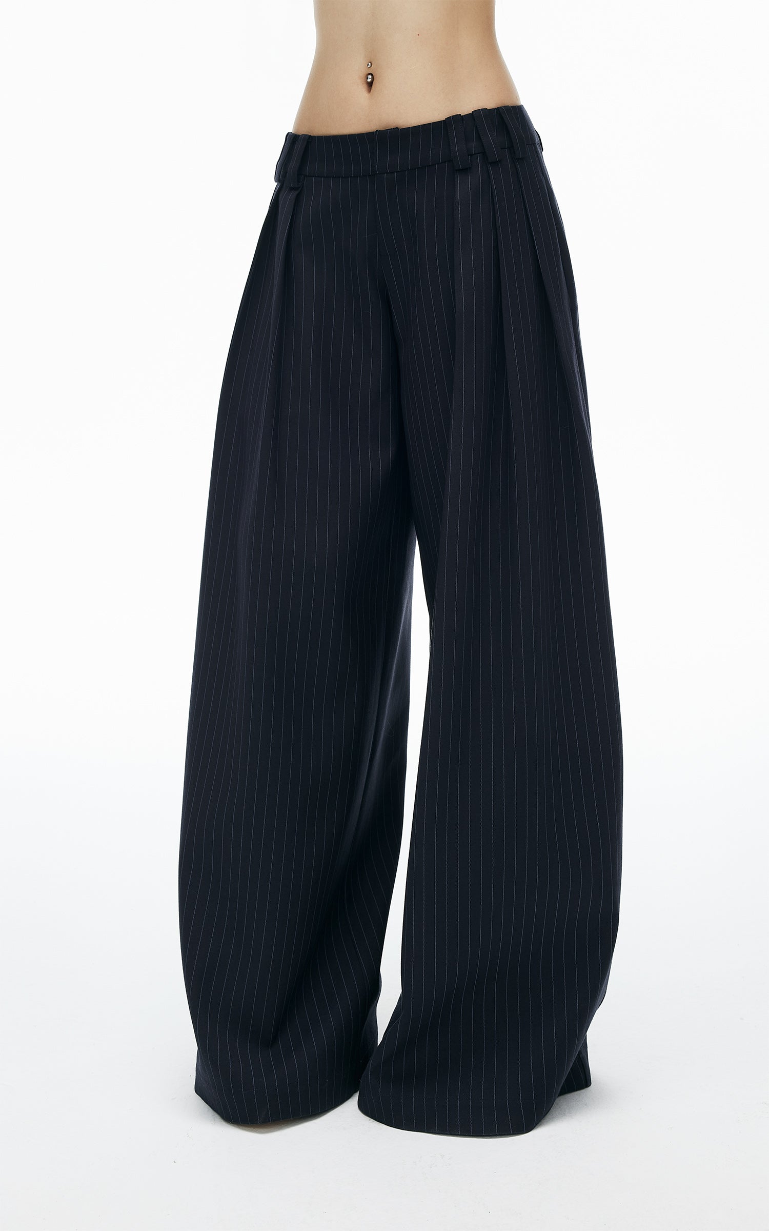 IAMXIAA Pinstripe Oversized Wide-Leg Trousers