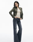 IAMXIAA Vintage Wash Low-Rise Flared Jeans