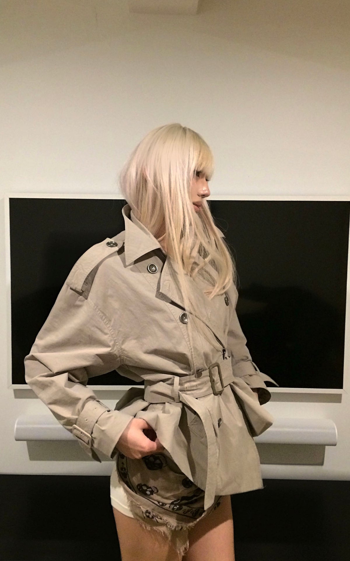 Rase le sol Belted Double-Breasted Sculpted Trench Jacket