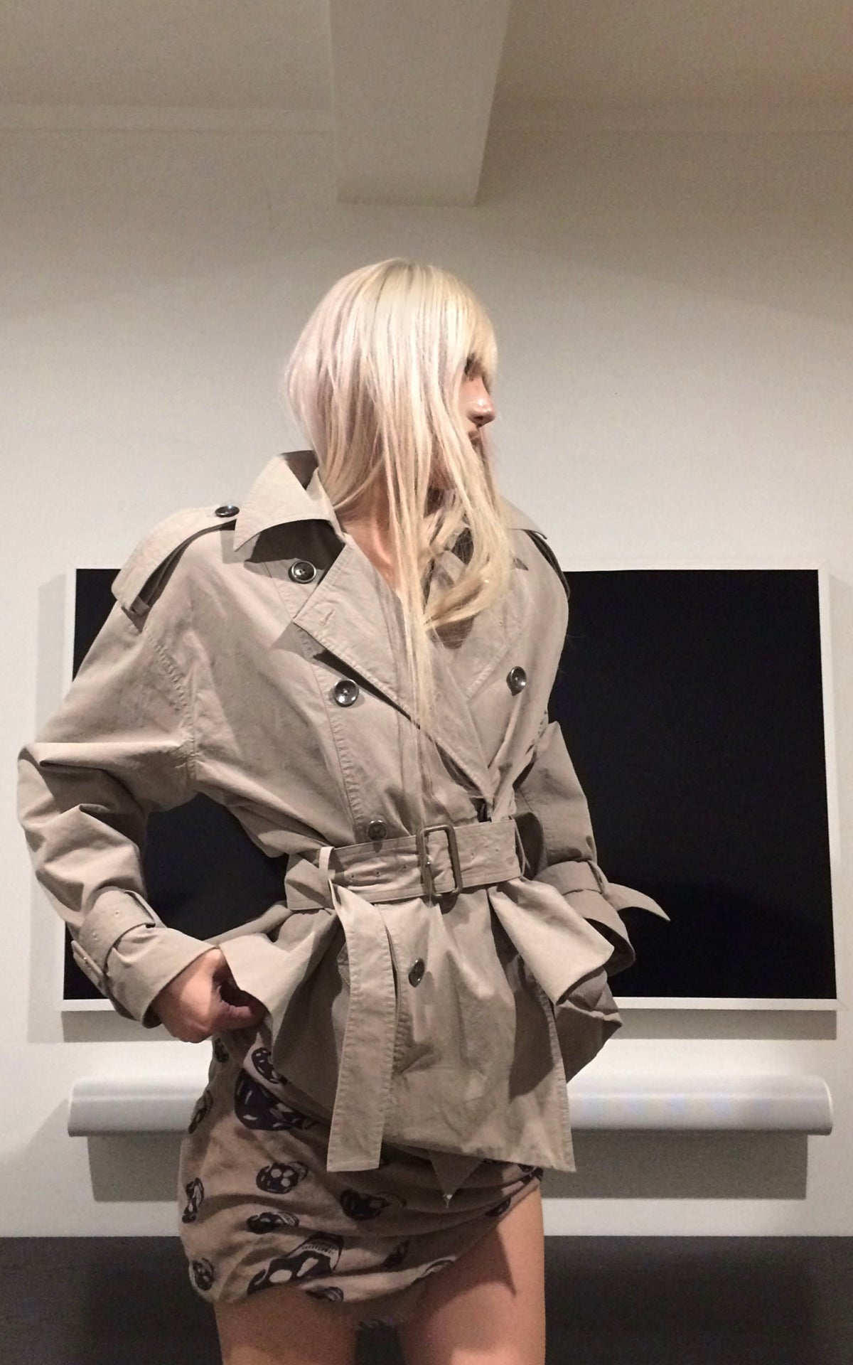 Rase le sol Belted Double-Breasted Sculpted Trench Jacket