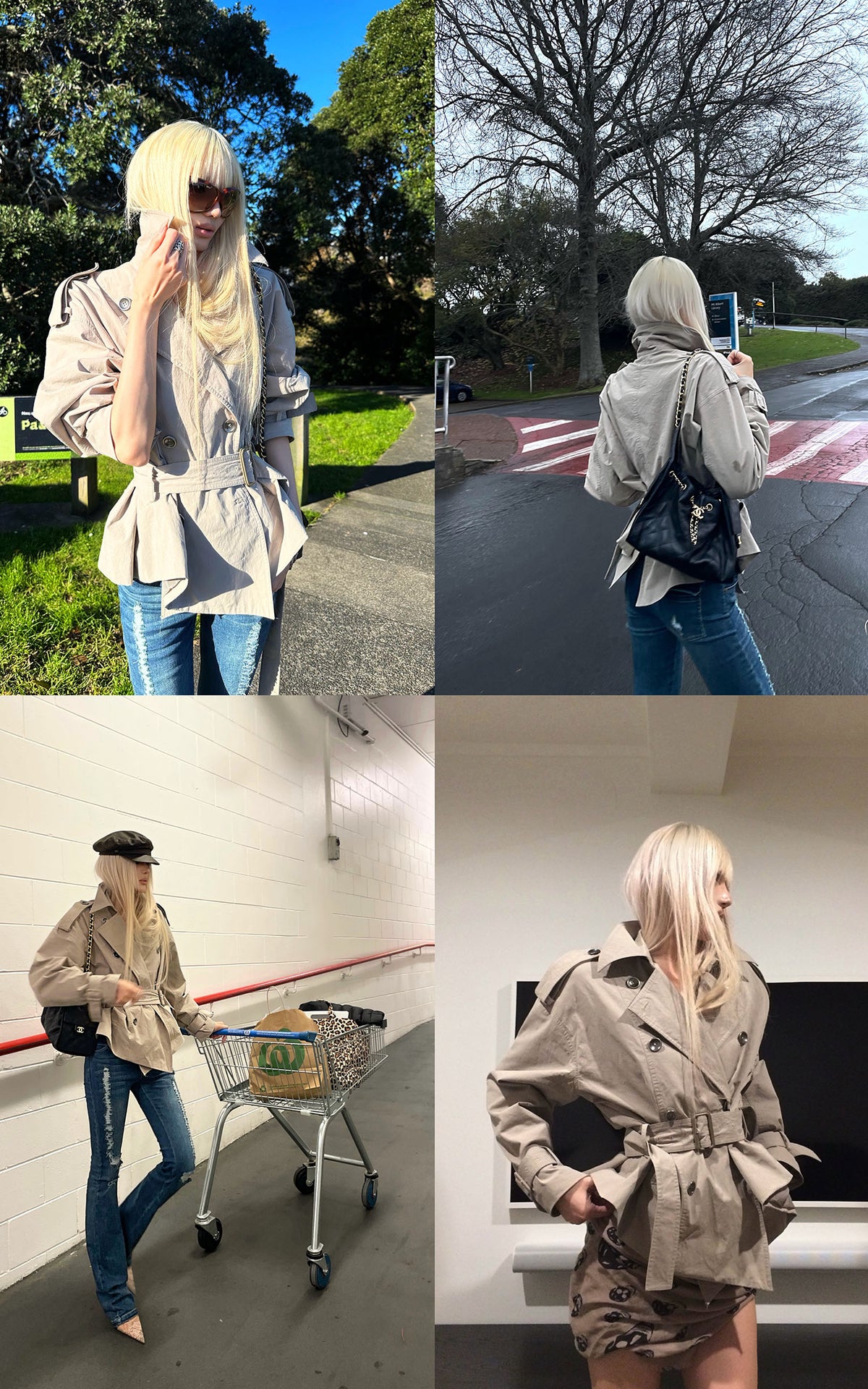 Rase le sol Belted Double-Breasted Sculpted Trench Jacket