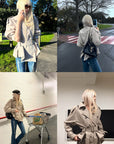 Rase le sol Belted Double-Breasted Sculpted Trench Jacket