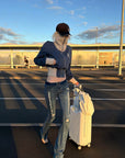 Rase le sol Sculpted High-Neck Corset Denim Jacket