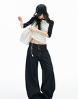 IAMXIAA Triple-Waist Wide-Leg Denim Jeans