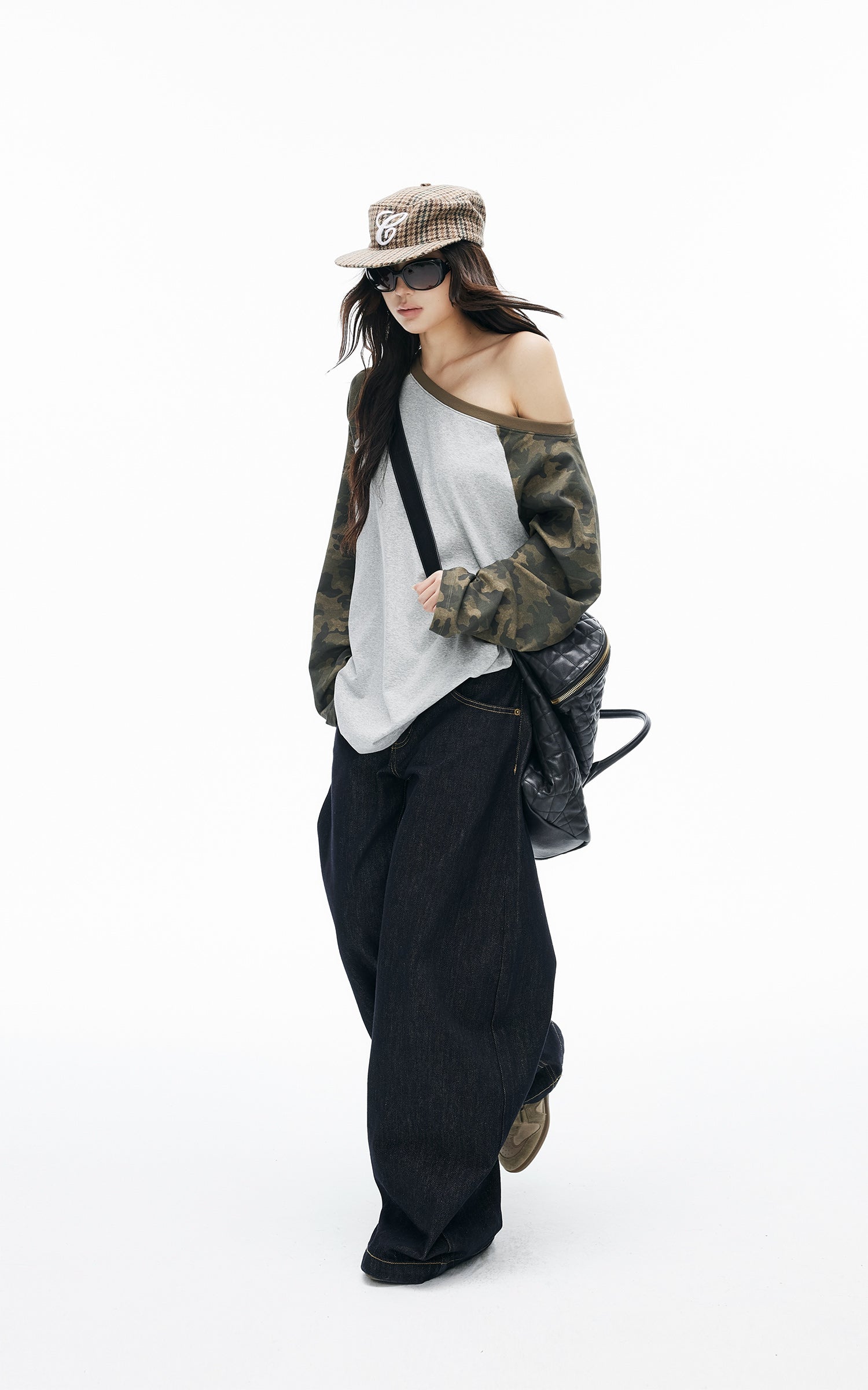 IAMXIAA Triple-Waist Wide-Leg Denim Jeans