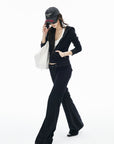 IAMXIAA Velour Zip-Up Hoodie & Wide-Leg Pants Set