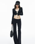 IAMXIAA Low-Rise Studded Flared Pants