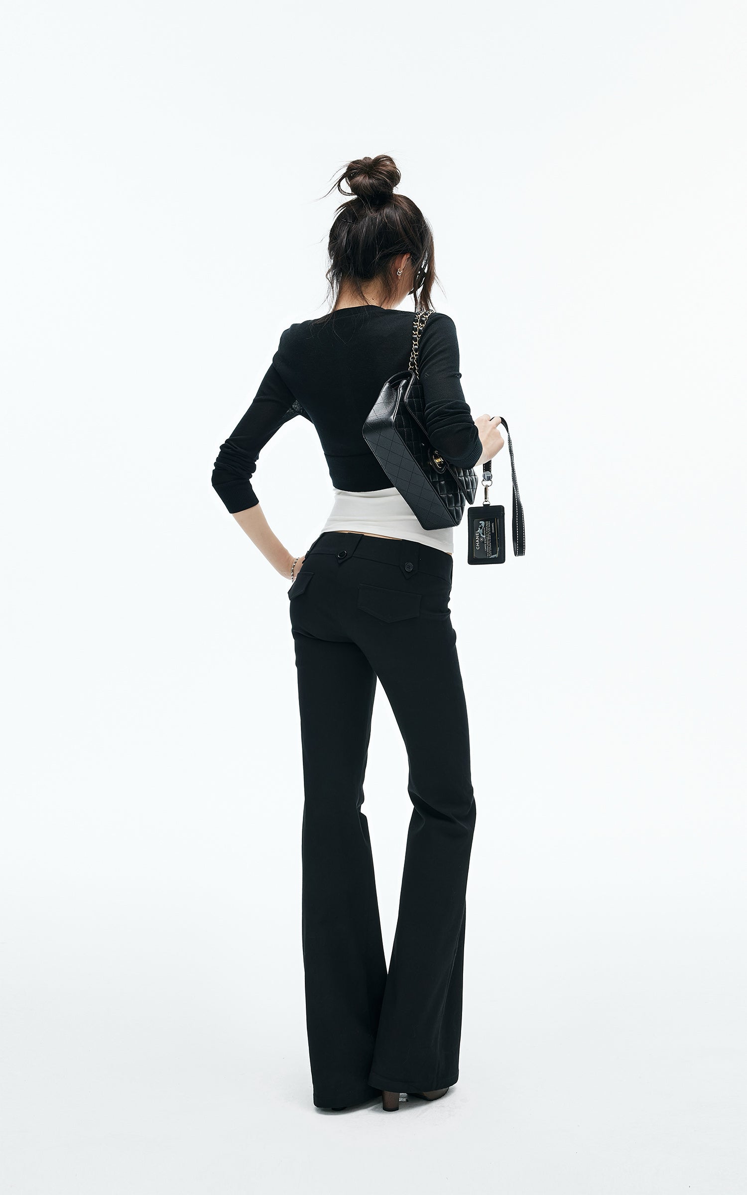 IAMXIAA Low-Rise Button Detail Flared Pants
