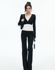 IAMXIAA Low-Rise Button Detail Flared Pants